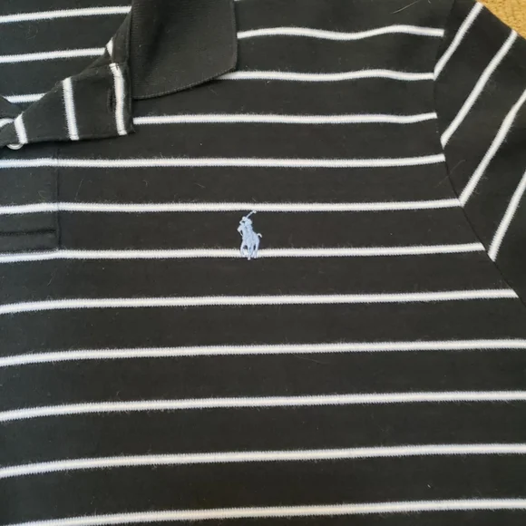 Polo by Ralph Lauren Black and White Striped Polo Shirt - Picture 6 of 8